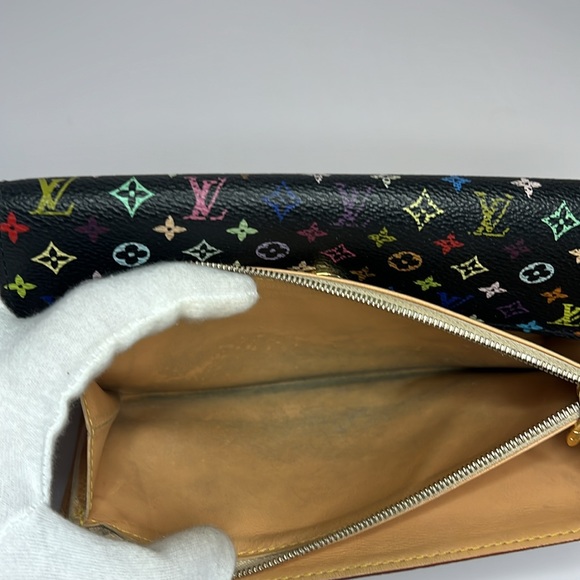Louis Vuitton Black Multicolor Mini Monogram Sarah Wallet - Picture 11 of 16